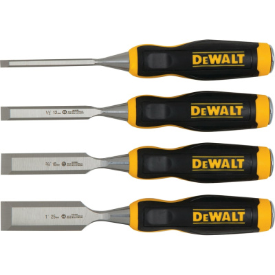 Набор стамесок DEWALT 4 шт, 6, 12, 18, 25 мм