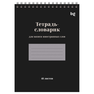 Тетрадь-словарь 48л., А5 для записи иностранных слов на гребне BG "Личный переводчик"