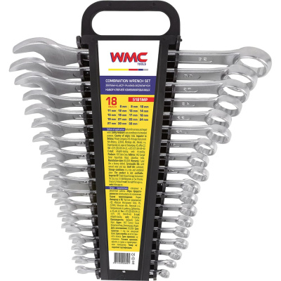 Ключи комбинированные из 18 предметов от бренда WMC TOOLS - ручной инструмент для работы с различными резьбовыми