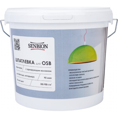 Акриловая шпатлевка с армирующим волокном для OSB SENBION 7 кг S-Шп-15222/7