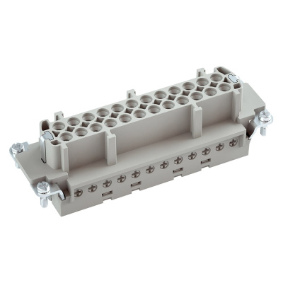 Розетка (гнездовая вставка) Klemsan 48 контактов (25-48) + заземление, 16А, 400V, 6kV, винтовое соединение 1-2.5 мм2
