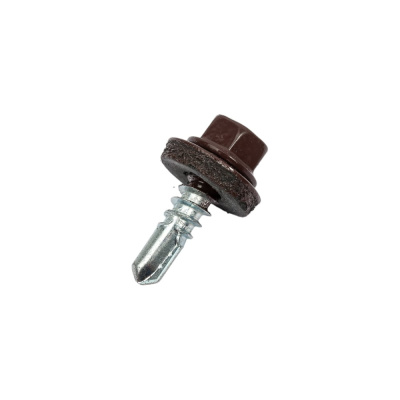 Кровельный саморез КРЕП-КОМП 5,5x19 RAL8017 тёмно-коричневый 250 шт.