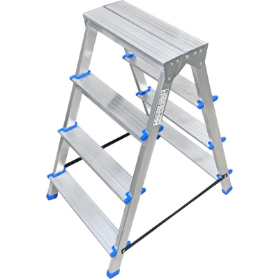 Алюминиевая двухсторонняя стремянка LadderBel 4 ступени STR2-AL-4 – практичное приспособление для ремонтных и