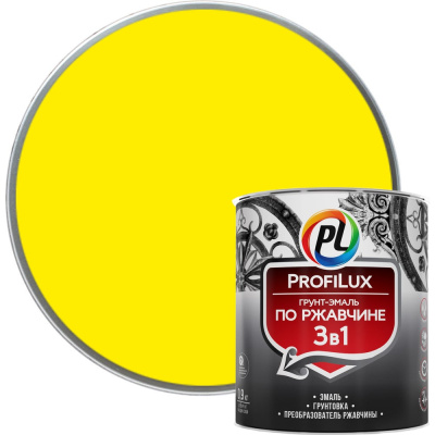 Грунт-эмаль Profilux по ржавчине 3в1 жёлтая 0,9 кг