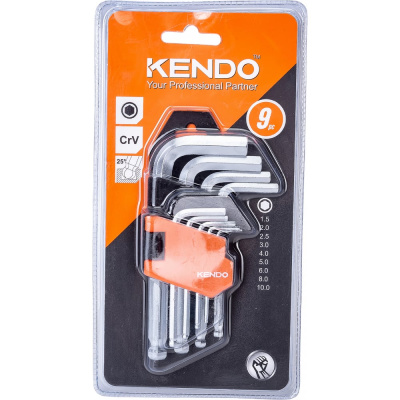 Набор шестигранных ключей KENDO с шаром, 9 шт