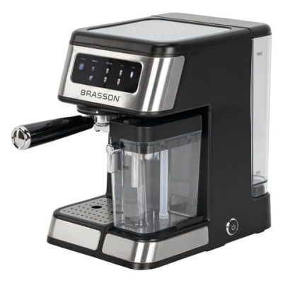 Кофеварка рожковая со встроенным капучинатором BRASSON (БРАССОН) CM-1830, 4 напитка, дисплей, 1,6 л, 1250 Вт, 20 бар, 457885