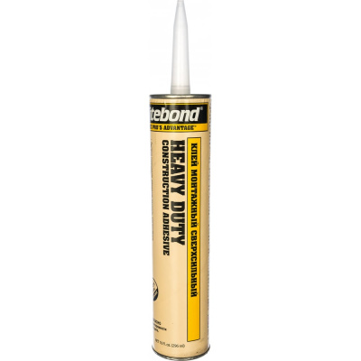 Сверхсильный монтажный клей Titebond Heavy Duty желтый картридж 5261 - самые сильные строительные жидкие гвозди, которые