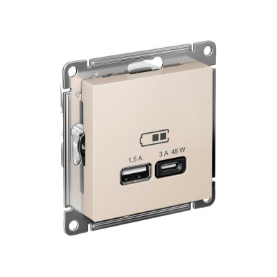 Розетка USB Systeme Electric ATLASDESIGN A + тип-C 45W высокоскор.заряд