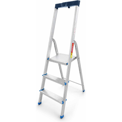 Стремянка комбинированная LadderBel сталь/алюминий, 3 ступени, с органайзером STR-ST-3T