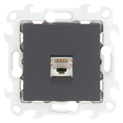 Розетка Simon RJ45 кат 5e UTP, графит