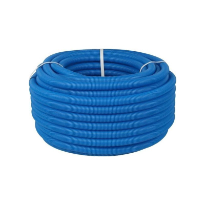 Труба гофрированная Hoobs d 25, 25x29, цвет синий, для труб Dn20, бухта 50 м