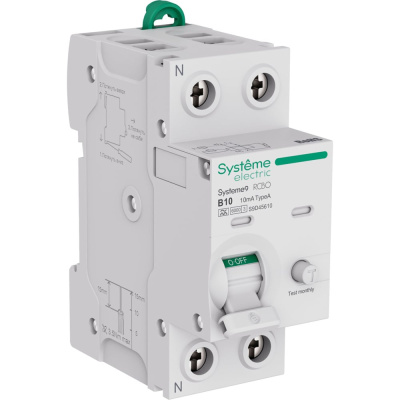 Автоматический выключатель дифференциального тока (АВДТ) Systeme Electric Systeme9 1 P+N, хар-ка B, 10 A, 6 kA, 10 мА