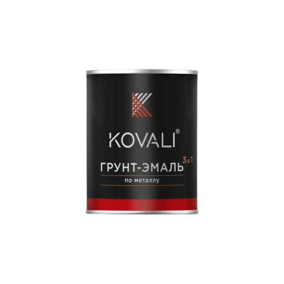 Грунт-эмаль 3 в 1 KOVALI полуглянец, серая белка RAL 7000, 0.8 кг kov3.1.4С7000