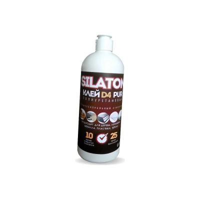 Клей SILATON PUR D4 10.25 Профессиональный столярный, полиуретановый для дерева, 0.5 кг
