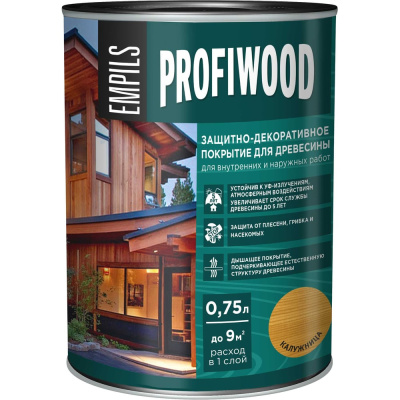 Защитно-декоративное покрытие для древесины PROFIWOOD (калужница; 0.75 л; 0.7 кг)