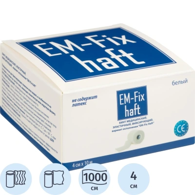 Бинт самофикс эласт 4см х 10м картон. уп.EM-FIX HAFT