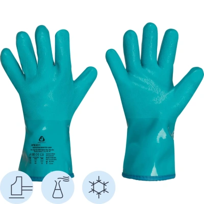 Перчатки трикотаж ут.ПВХ/нитр Jeta Safety Winter Grip JPW-811 син-жел р.XL
