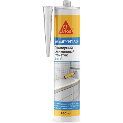 Высокоэффективный санитарный силиконовый герметик SIKA Sil-141 Aqua белый Картридж 280мл