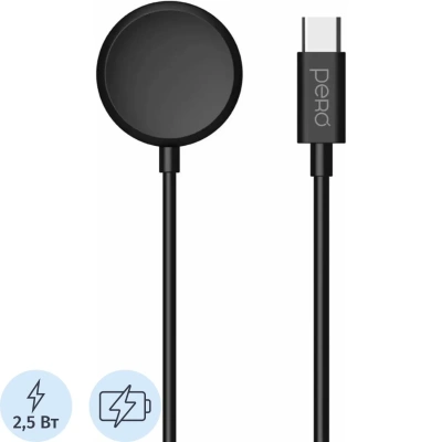Зарядное устройство PERO беспр. TC20 USB-C для Galaxy Watch магнитн, черное