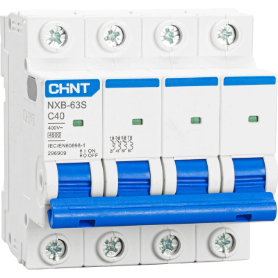 Автоматический модульный выключатель CHINT 4п C 40А 4.5кА NXB-63S (R)