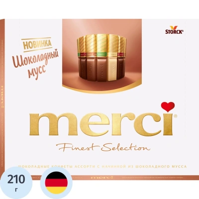Конфеты Merci шоколадный Мусс, 210г