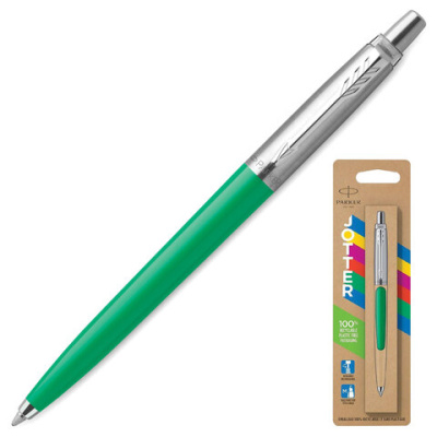 Ручка шариковая Parker "Jotter Green CT" синяя, 1,0мм, кнопочн., пластик. корпус, блистер