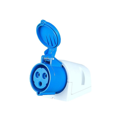 Настенная розетка PCE 32А 220V 1P+N+E IP44