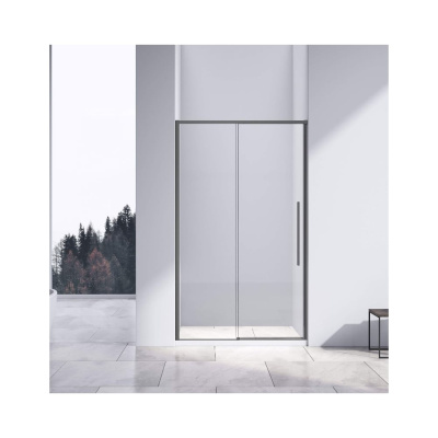 Душевая дверь VINCEA Slim-N 1100, вороненая сталь, стекло прозрачное