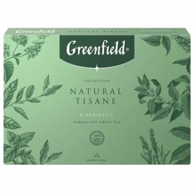 Чай GREENFIELD "Natural Tisane", ассорти 6 вкусов, НАБОР 30 пакетиков, 1844-10