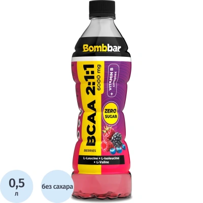 Напиток энергетический б/а BOMBBAR BCAA со вкусом ягод ПЭТ 500 мл х 12