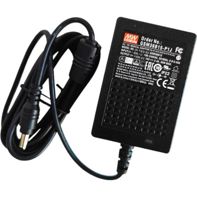 Адаптер питания настольный MEAN WELL 15В 2,4А GSM36B15-P1J 36Вт разъем DC, с усиленной защитой