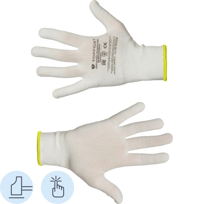 Перчатки защитные TOPFORT нейлоновые белые р. 10 (XL)