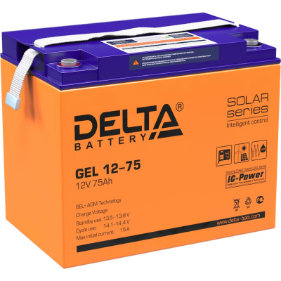 Батарея аккумуляторная Delta GEL 12-75 используется в системах солнечной и ветроэнергетики