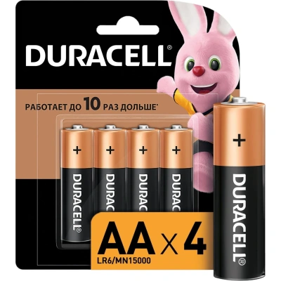 Батарейка Duracell Basic AA (LR6) алкалиновая, 4BL
