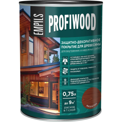 Защитно-декоративное покрытие для древесины PROFIWOOD (махагон; 0.75 л; 0.7 кг)