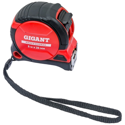 Рулетка Gigant Professional с магнитным зацепом 5м 25мм GPGW-11 пригодится во время проведения ремонтных и строительных