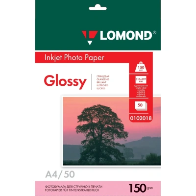 Фотобумага LOMOND односторонняя глянцевая 150 A4 50л 0102018