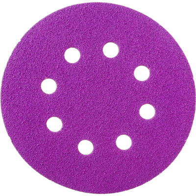 Круг шлифовальный Purple PP627 (125 мм; 8 отверстий; Р80; 100 шт) Hanko