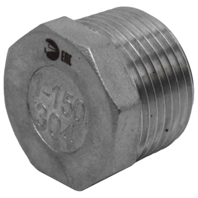 Заглушка Н/Р наружная резьба 6-ти гранная нержавеющая NEWKEY AISI304 DN25 (1), (CF8), PN16, набор 2 шт