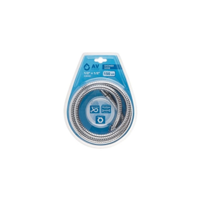 Шланг душевой AV Engineering SUS/EPDM, 1/2 г-г, 150 см, хром, anti-twist, AVSSS-118