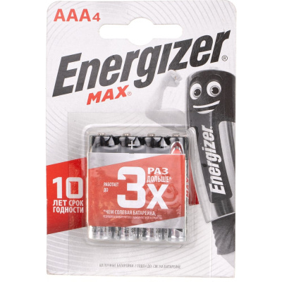 Щелочная батарейка Energizer LR03 AAA MAX 1.5В бл/4