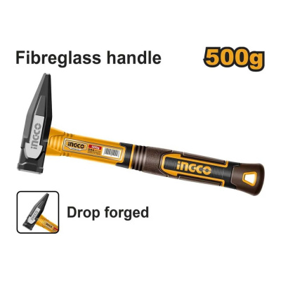 Молоток машиниста INGCO 500г, ручка фибергласс, нескольз