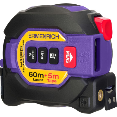 Рулетка с лазерным дальномером Ermenrich («3 в 1») Reel SLR600 PRO