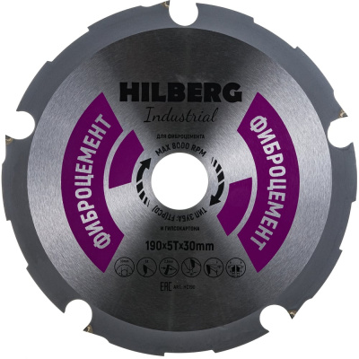 Диск пильный Hilberg Industrial Фиброцемент (190x30 мм