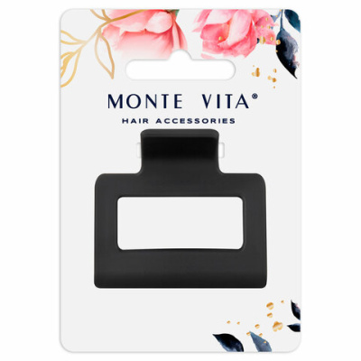 Краб для волос 5 см, soft-touch, чёрный, MONTE VITA (МОНТЕ ВИТА), 457009