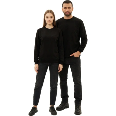 Толстовка 100% хб (240г) без капюшона, цв.черный, размер XXXL