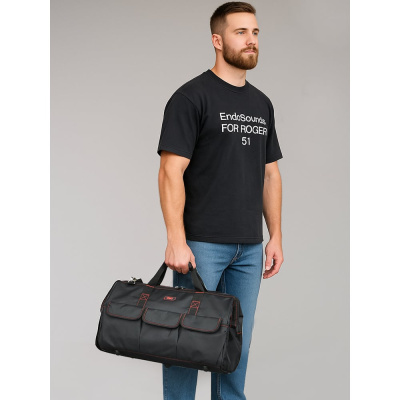 Сумка для инструментов DELI Black Edition DL430904 (50х34х25 см, 17 карманов, ткань Oxford 600D)