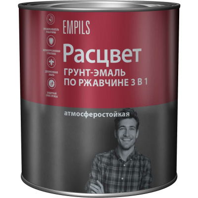 Грунт-эмаль по ржавчине Расцвет алкидная, шоколадная, 1.9 кг
