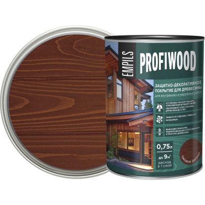 Защитно-декоративное покрытие для древесины PROFIWOOD (тик; 0.75 л; 0.7 кг)