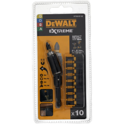 Бита Dewalt PH2, PZ2, PZ3, T15, T30, SL6, 25 мм, шестигранный (HEX), 10 шт